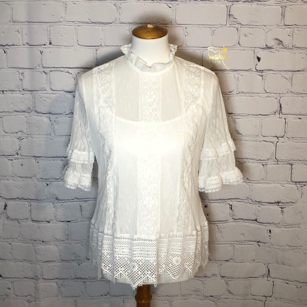 Anthropologie Mattie Lace Top